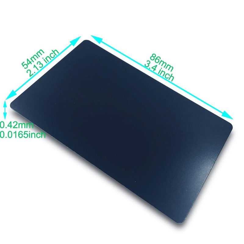 Ebamaz 50PCS Thick 0.45mm Matte Black Finish Aluminum Metal Business Cards Blanks 3.4 X2.13 inch for Customer Laser Engraving (Black, Blank) - Image 4